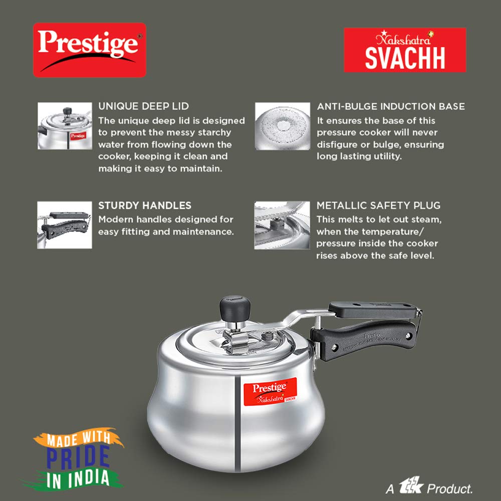 Prestige Nakshatra Plus Svachh Aluminium 2 litres Inner Lid Pressure Handi - 10755