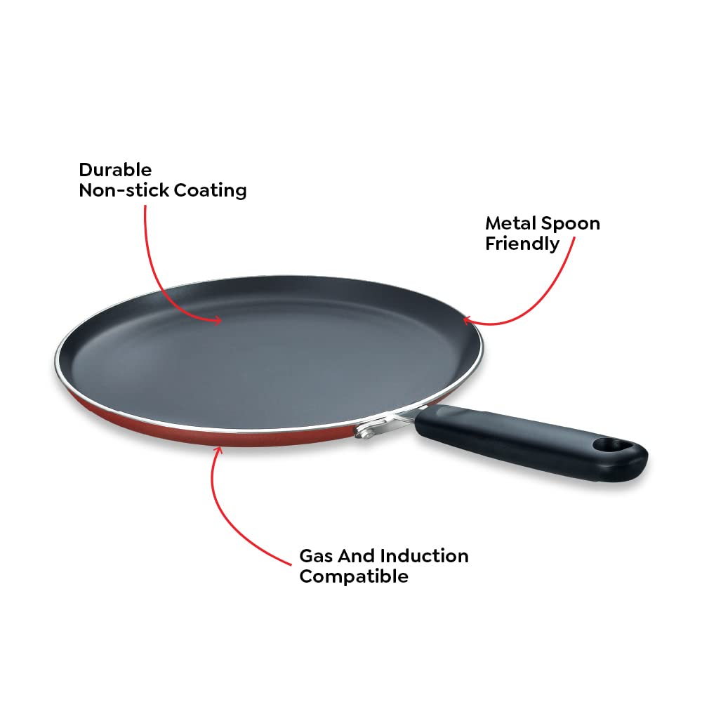 Prestige Omega Deluxe Non-stick Omni Tawa 300mm Red - 36719