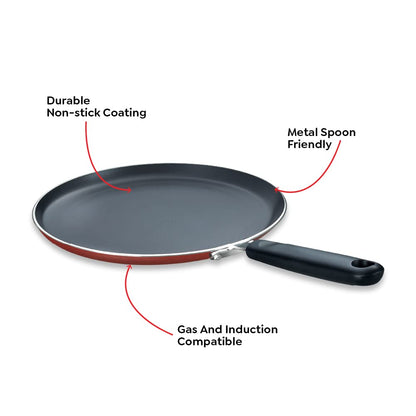 Prestige Omega Deluxe Non-stick Omni Tawa 300mm Red - 36719