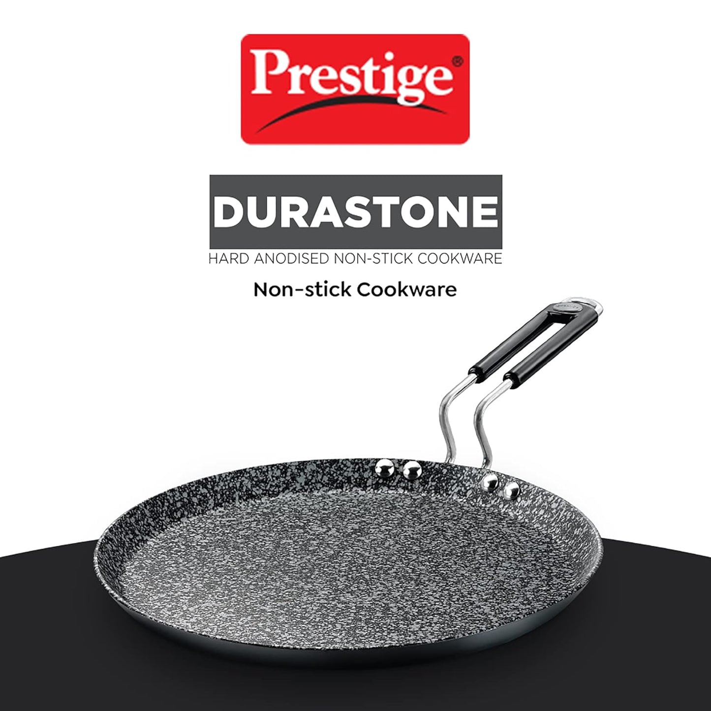 Prestige Durastone Non-Stick Hard Anodised Omni Tawa | Residue Free | 6 Layers Coating | Scratch and Abrasion Resistant