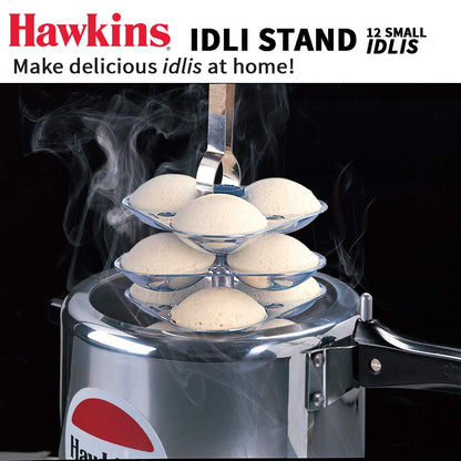 Hawkins Idli Stand - 12 Mini Idlis, (For 3 Litre and bigger Pressure Cooker) ID12S, Aluminium