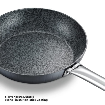 Prestige Durastone Hard Anodised Non-Stick Fry Pan with 6 Layers Extra Durable Stone Finish Coating | Induction Compatible | Stay Cool Handles