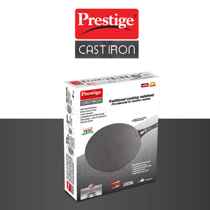 Prestige Cast Iron Concave Tawa, 250 mm - 30556