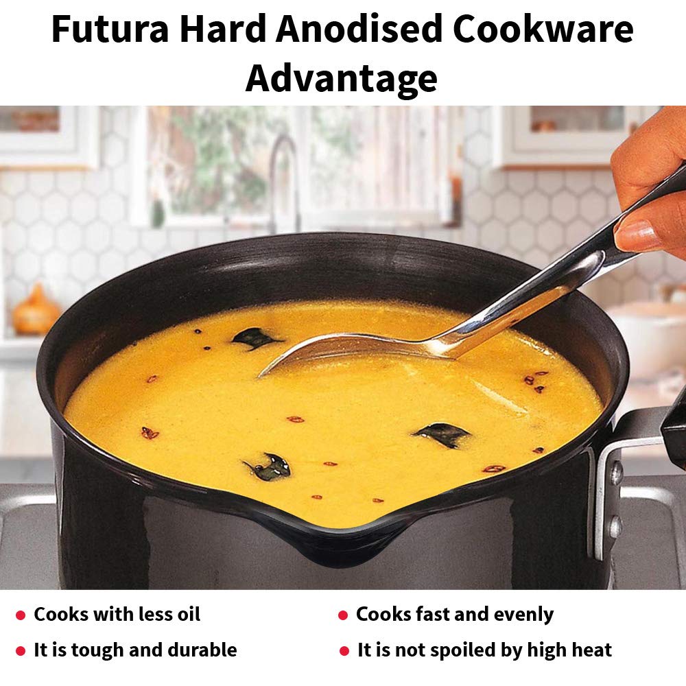 Hawkins Futura Hard Anodised Sauce Pan 1 Litre | 14cm, 3.25mm - AS 10