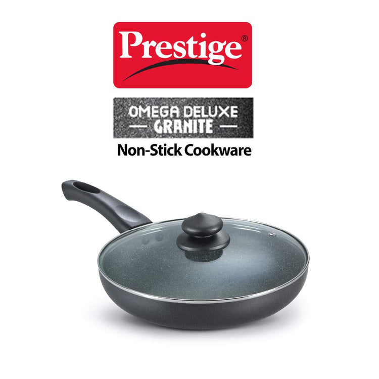 Prestige Omega Deluxe Granite Nonstick Fry Pan 260 mm with Lid - 36308