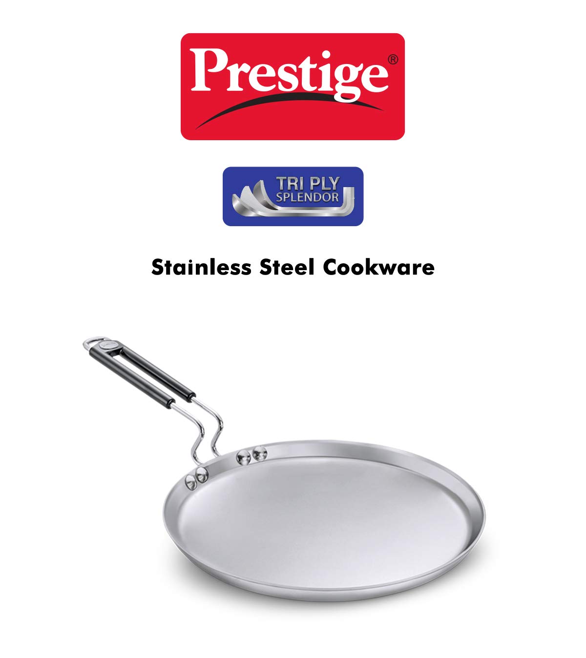 Prestige Tri-ply Splender Stainless Steel Omni Tawa 250mm - 37432