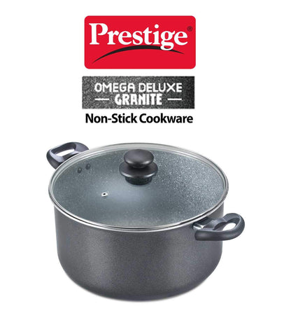 Prestige Omega Deluxe Granite Stock Pot with Lid, 28cms | 8.5 Litres - 36315