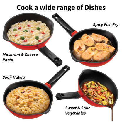 Hawkins Die-Cast Nonstick Induction Base Frying Pan With Glass Lid - IDCF 24G