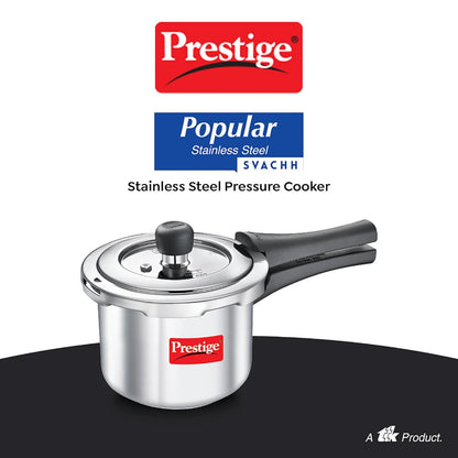 Prestige Svachh Popular Spillage Control Stainless Steel Outer Lid Pressure Cooker, 1.5 Liters - 20192