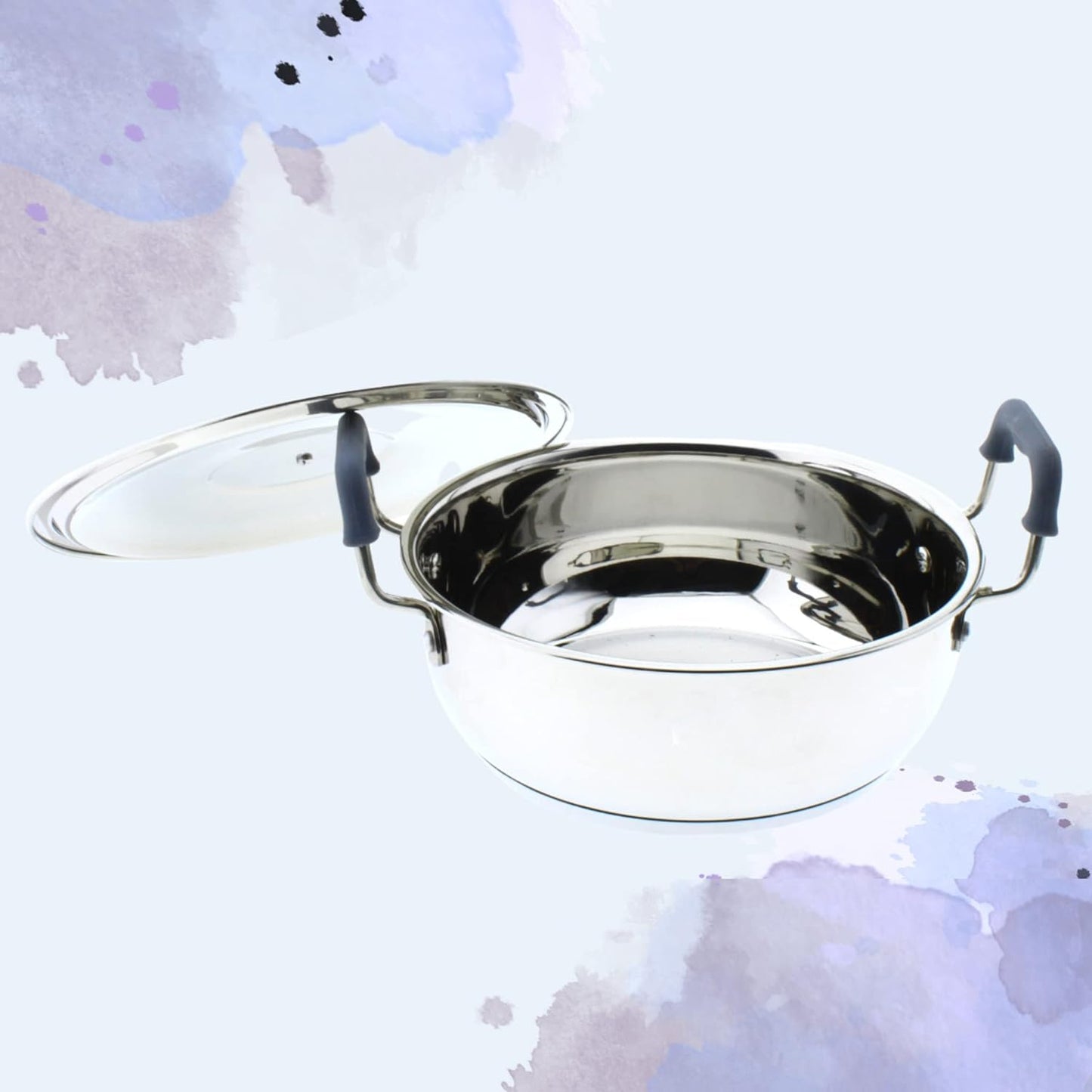 Stainless Steel Kadhai | Heavy | Sandwich Bottom | with Lid