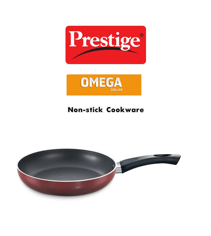 Prestige Omega Deluxe Sleeve Induction Base Non-Stick Aluminium Fry Pan, 20cm, Red - 36722