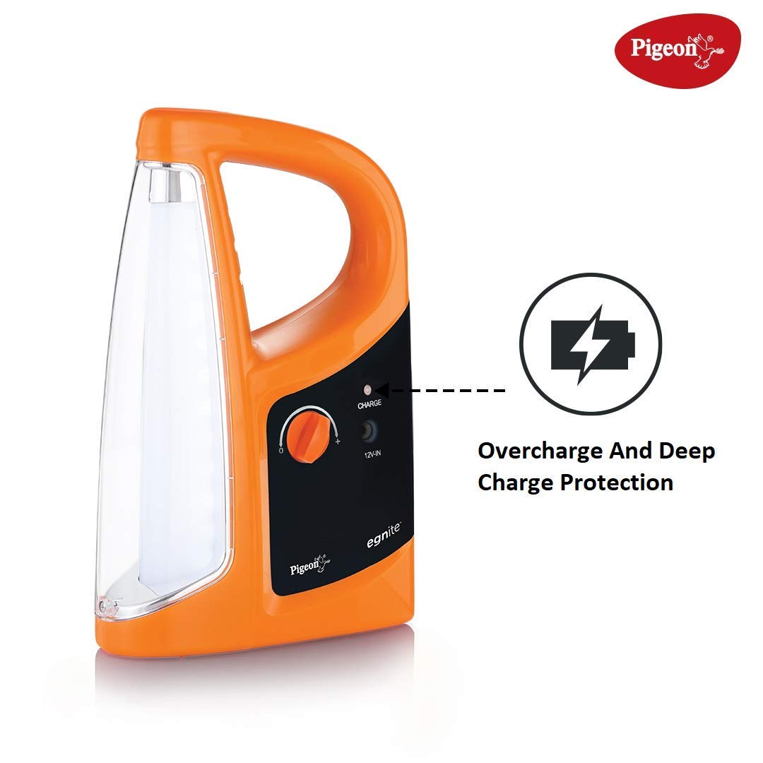 Pigeon Egnite Emergency Lamp with 1600 mAh Rechargeable Lantern (Orange) - 12333