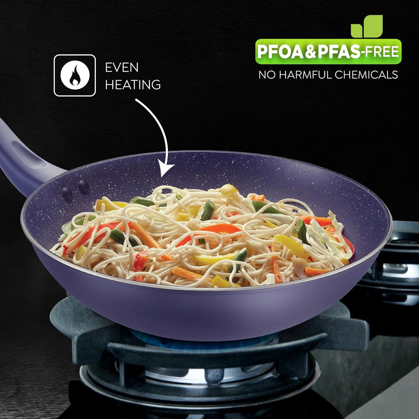 Prestige Ceraglide Ceramic Coating Non-Stick Aluminium Cookware Wok 28 cms | 3.3 Litres | Induction Compatible - 38253