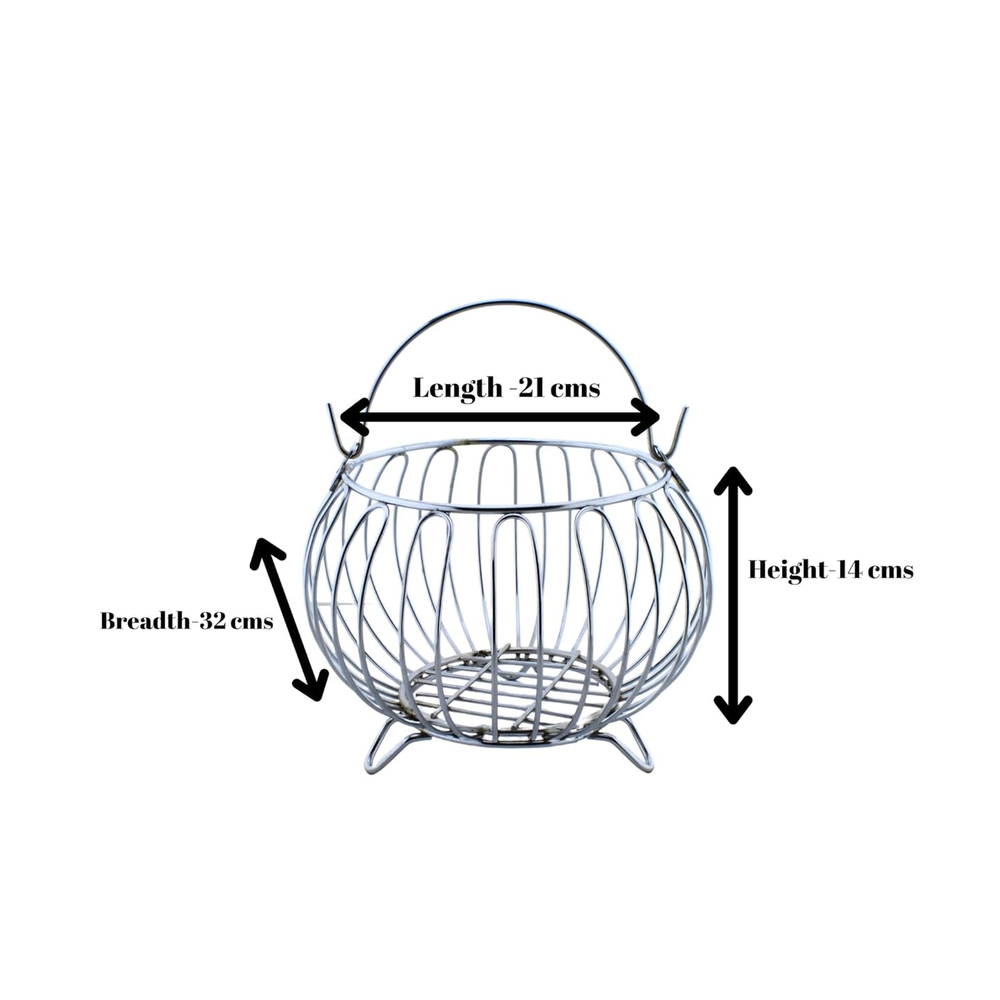 Stainless Steel Flower | Fruit Basket with Handle (Medium)