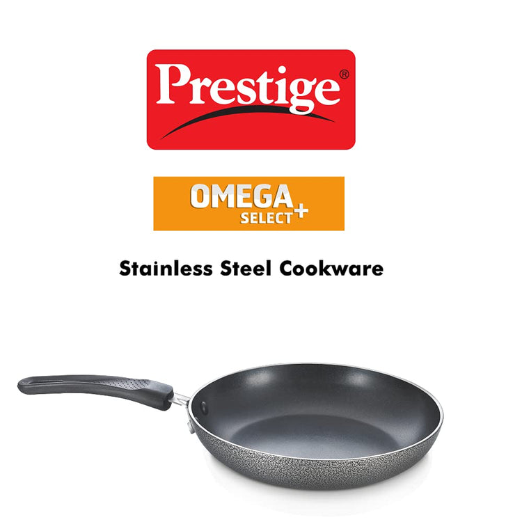 Prestige Omega Select Plus Aluminium Non-Stick Fry Pan, 25cms, Black (non induction) - 30715