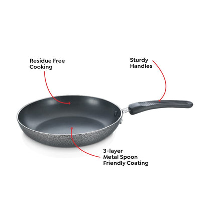 Prestige Omega Select Plus Aluminium Non-Stick Fry Pan, 25cms, Black (non induction) - 30715