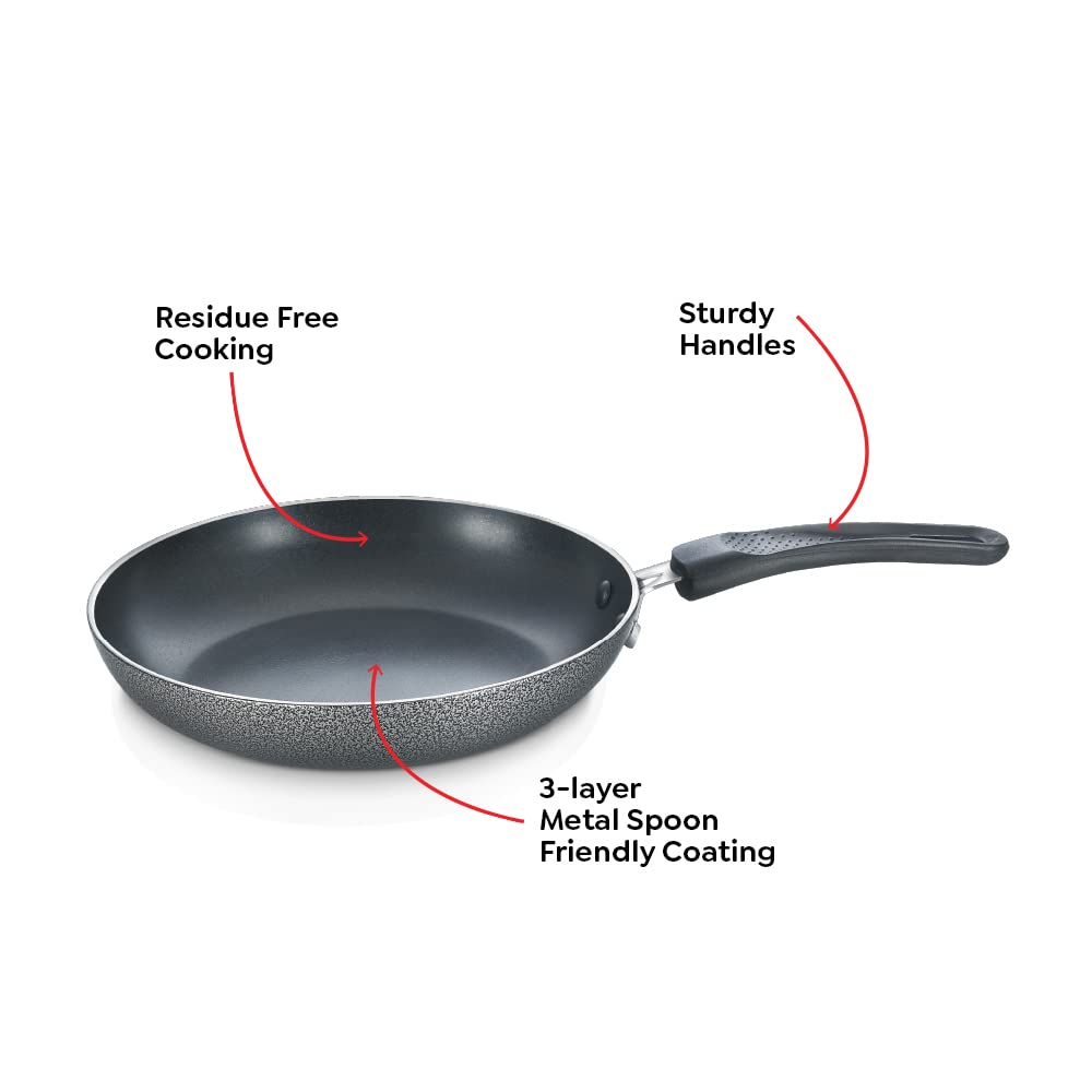 Prestige Omega Select Plus Aluminium Non-Stick Fry Pan, 20cm, Black (non induction) - 30714