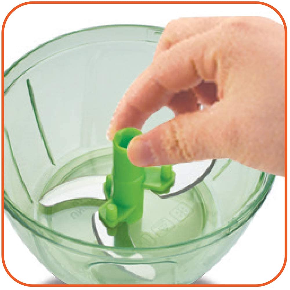 Prestige PVC 7.0 Veggie Cutter with 3 Stainless Steel Blades |Capacity-450ML | Green - 43054