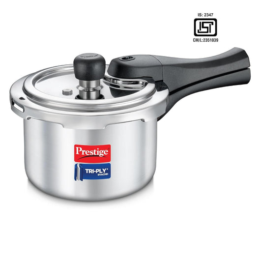 Prestige Svachh Stainless Steel Outer Lid Pressure Cooker 1.5 Litres | Induction Compatible - 20716