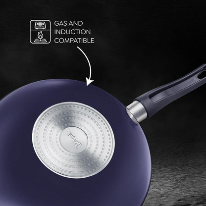 Prestige Ceraglide Ceramic Coating Non-Stick Aluminium Cookware Wok 28 cms | 3.3 Litres | Induction Compatible - 38253