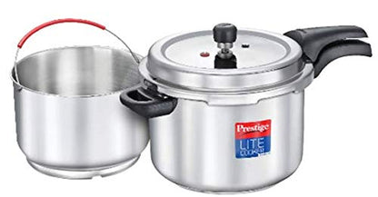 Prestige Svachh Lite Stainless steel Pressure Cooker, with stainless steel Starch filter, 6.5 Litres - 20668
