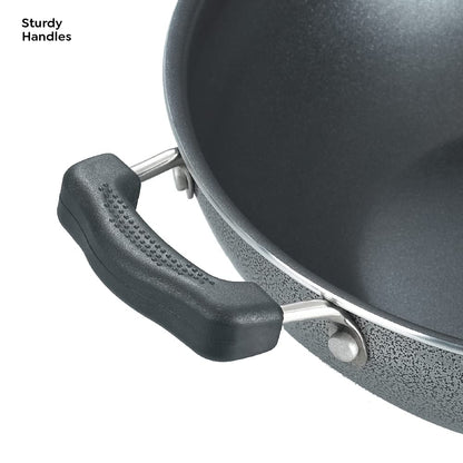 Prestige Omega Select Plus Non-Stick Aluminium RB Kadhai with Lid, 25cms - 30720