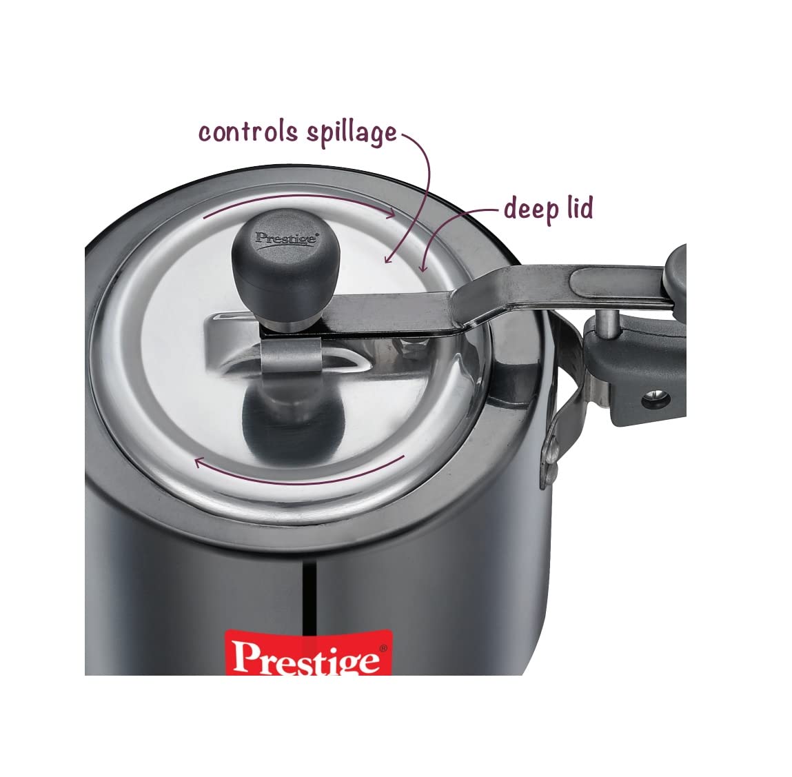 Prestige Nakshatra Duo Plus Svachh Hard Anodised Aluminium Pressure Cooker 3.0 Litres,Black - 20533