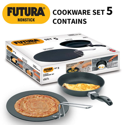 Hawkins Futura 2 Pieces Non Stick Cookware Set No. 5 - 26cm Tava and 22cm Frying Pan - NSET5