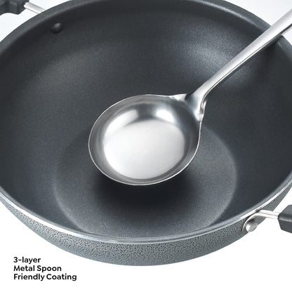 Prestige Omega Select Plus Non-Stick Aluminium RB Kadhai with Lid, 25cms - 30720