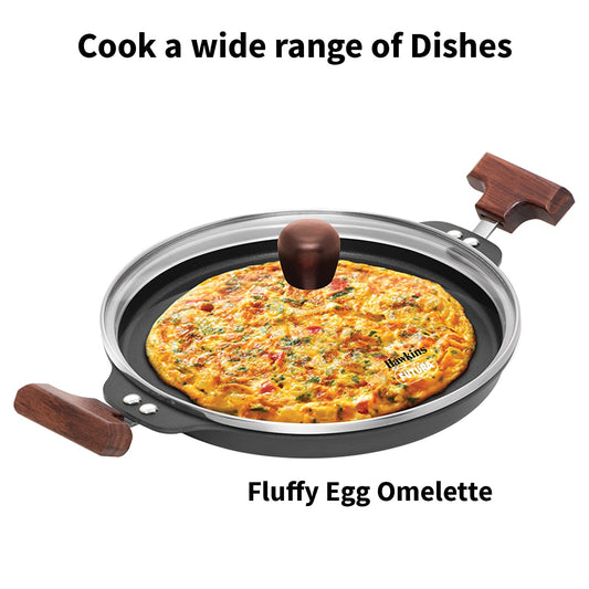 Hawkins Futura Non-Stick Uttappam Pan With Glass Lid -NUP 24G