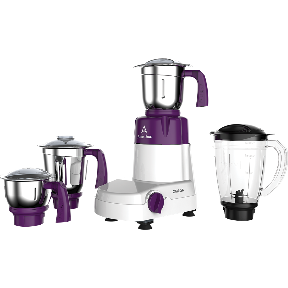 Amirthaa Omega 4 Jars 750 Watts Mixer Grinder (Purple)