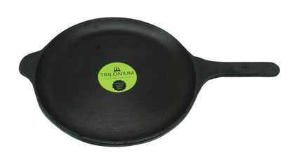 eKitchen Buttermold Cast Iron Skillet | Shallow Fry Pan | Omlete Pan | Pre-Seasoned | 25cms | 1.69 Kgs | Induction Compatible