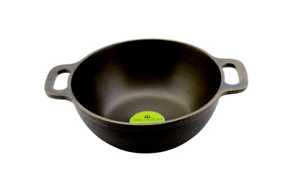 eKitchen ButterMold Cast Iron Kadai | Machined Smooth | 10 Inches | 2.54 Kgs