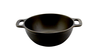 eKitchen ButterMold Cast Iron Kadai | Machined Smooth | 10 Inches | 2.54 Kgs