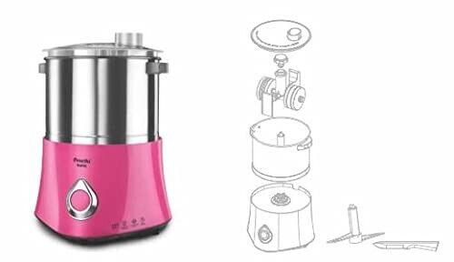 Preethi Iconic 2 Litre Table Top Wet Grinder with Bi-Directional Grinding Technology (Pink) - WG 908