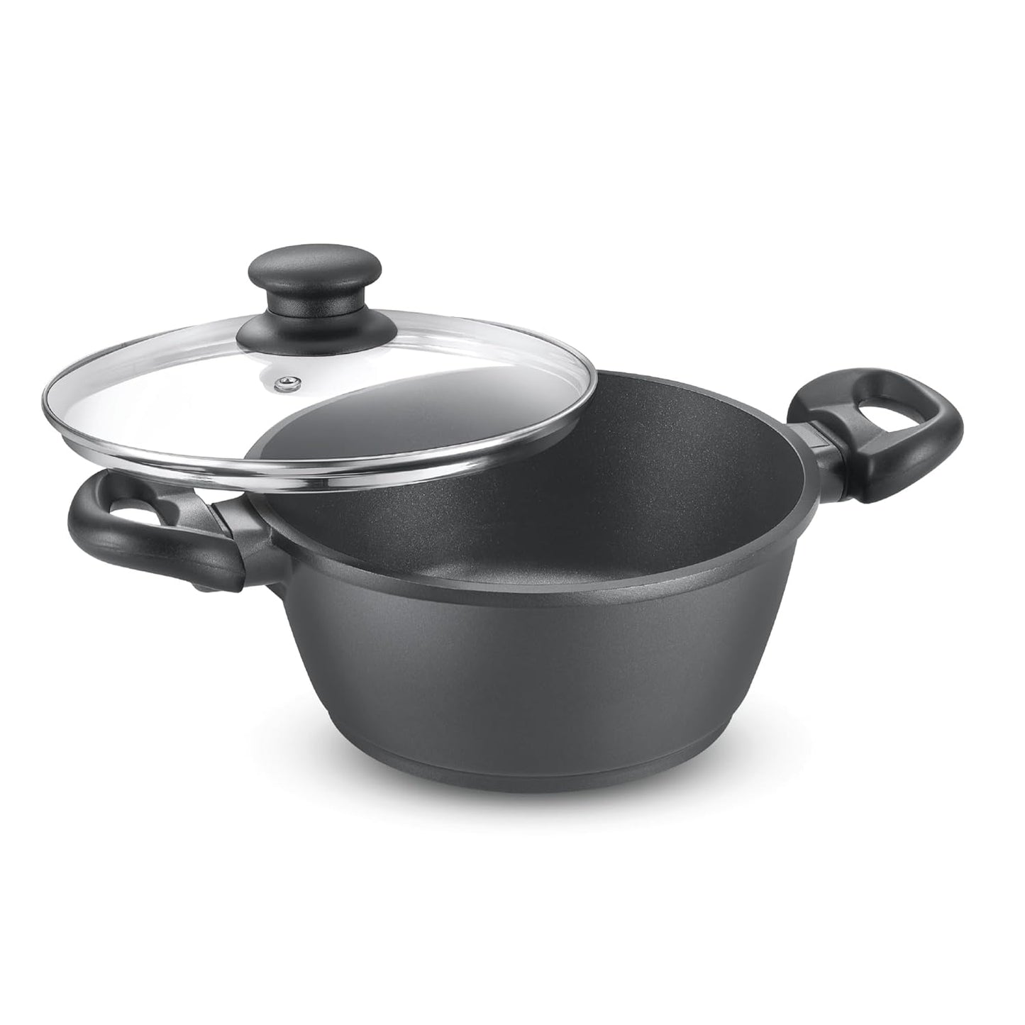 Prestige Omega Die-Cast Plus Aluminium Non-Stick Casserole 20 Cms with Glass Lid - 30542