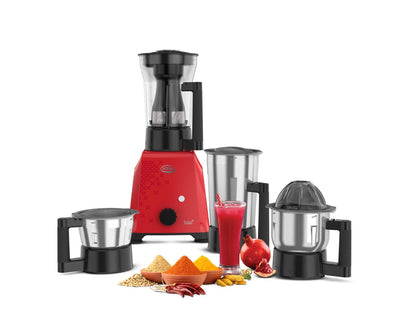 Elgi Ultra Topp+ Liquidizer 750W 4 Jars Mixer Grinder, Candy Red