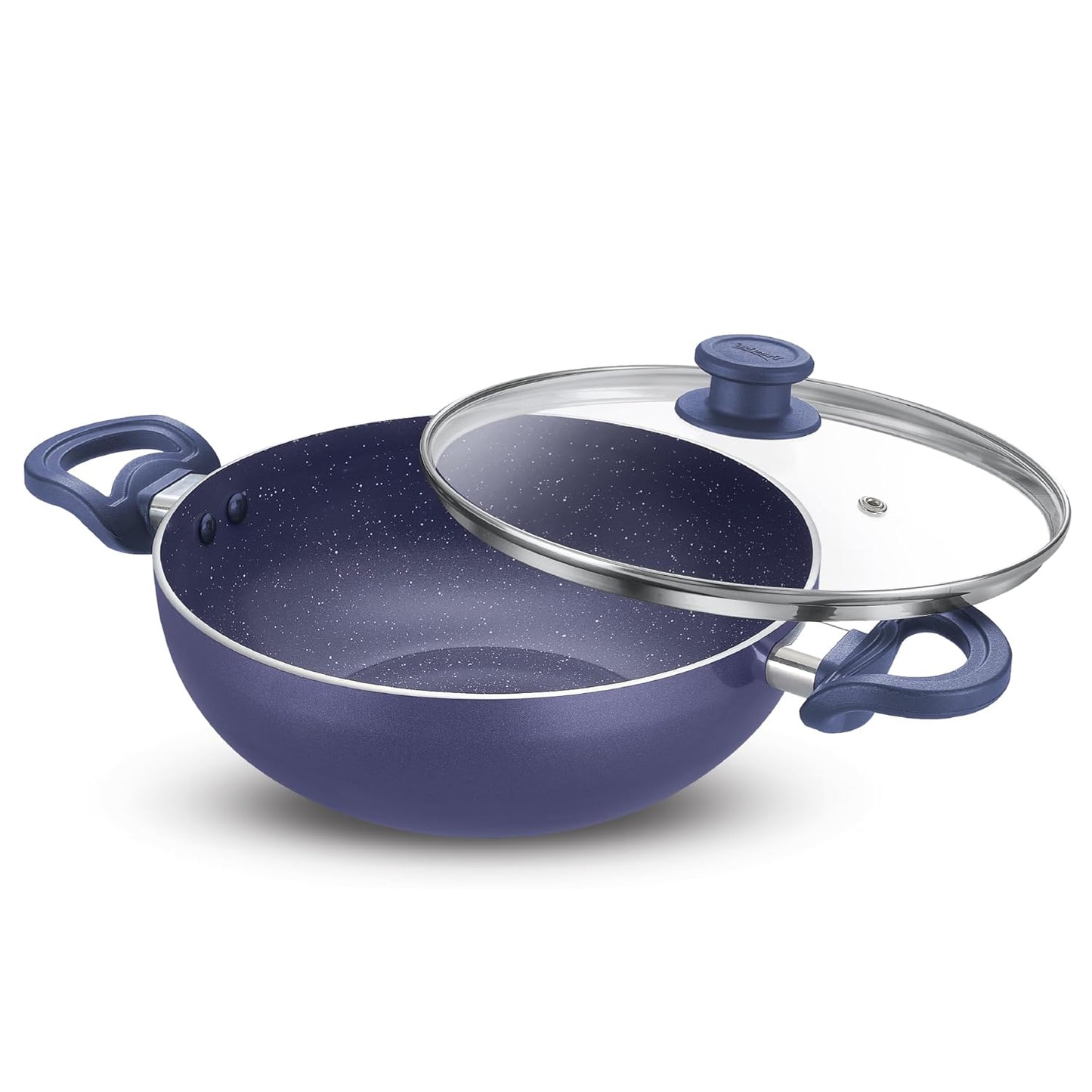 Prestige Ceraglide Ceramic Coated Non-Stick Kadai with Glass Lid | Induction Compatible