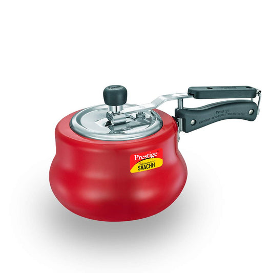 Prestige Svachh 2 Litres Nakshatra Duo Red Handi, with Deep lid for Spillage Control, Aluminium, Inner Lid - 10751