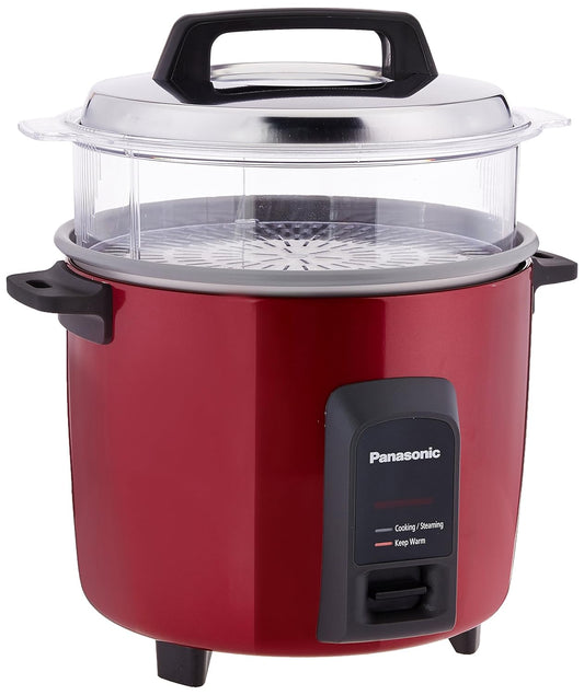 Panasonic SR-Y22FHS 2.2 Litres | 750-Watts Automatic Electric Cooker with Non-Stick Cooking Pan | Cooks Upto 1.25 Kg Of Rice (Burgundy)