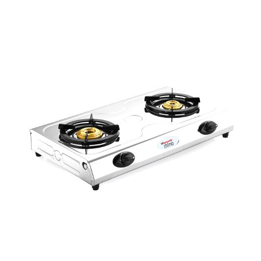 Butterfly Rhino Stainless Steel 2 Burner LPG Gas Stove (Silver, Manual Ignition)