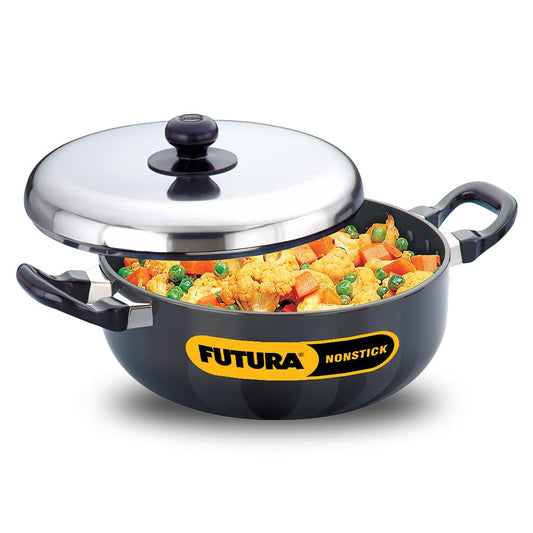 Hawkins Futura Nonstick All-Purpose Pan 3 Litres, 22 cm, 3.25 mm with Stainless Steel Lid - NAP 30