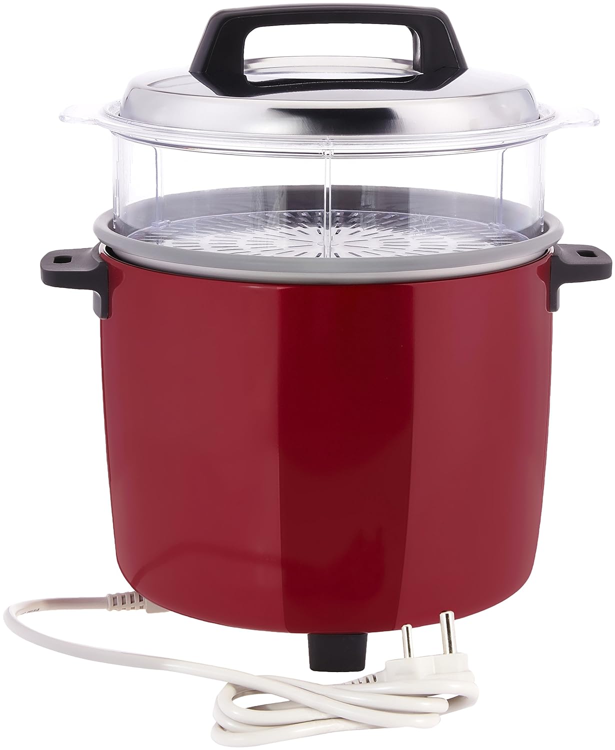 Panasonic SR-Y22FHS 2.2 Litres | 750-Watts Automatic Electric Cooker with Non-Stick Cooking Pan | Cooks Upto 1.25 Kg Of Rice (Burgundy)