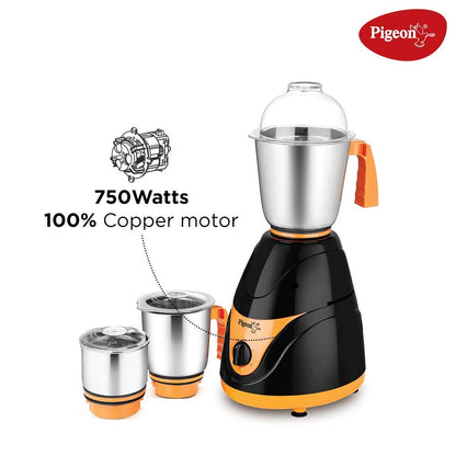 Pigeon Black Pearl MX7 3 Jars 750 Watts Mixer Grinder - 12652