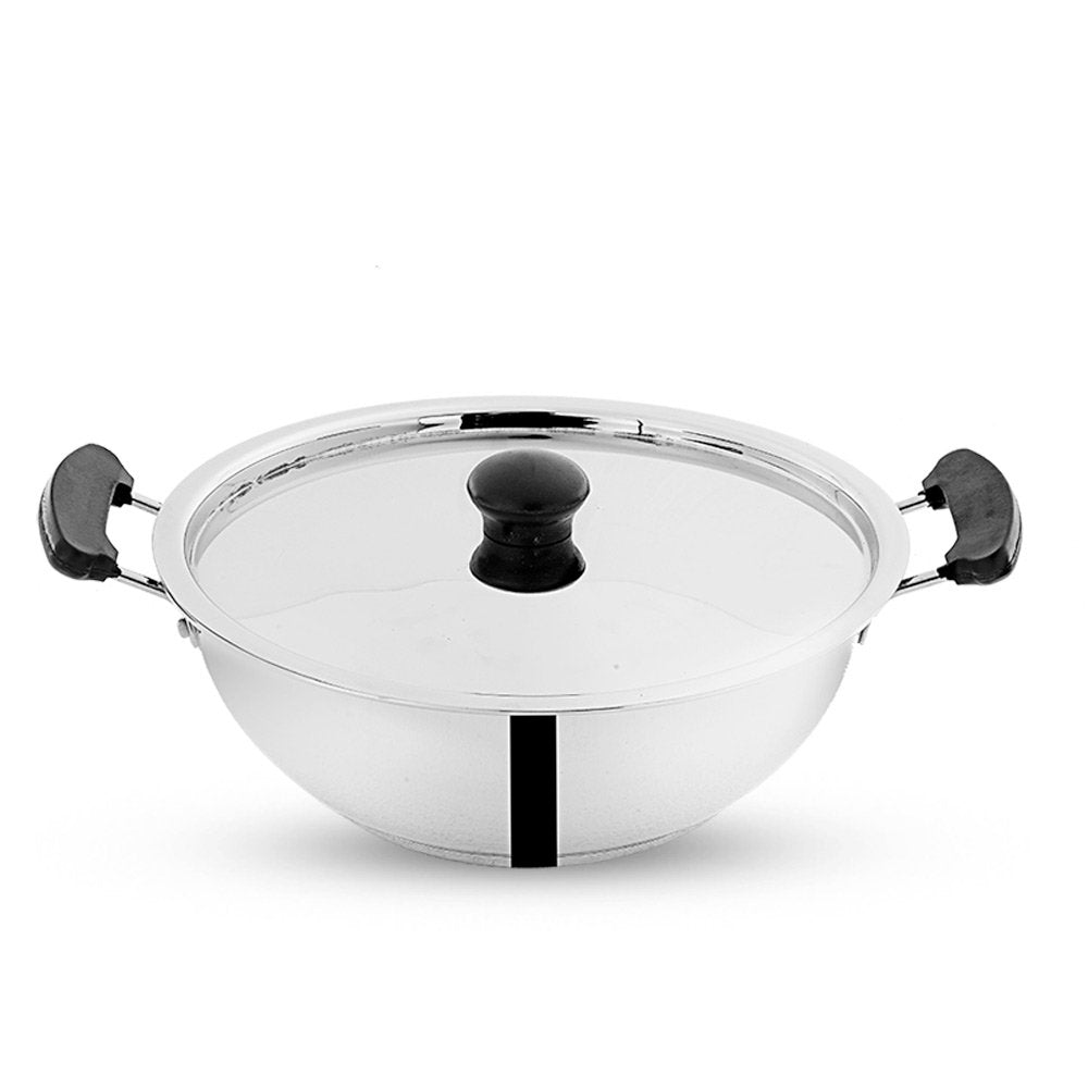 Pigeo Triply Stainless Steel Kadai With Lid