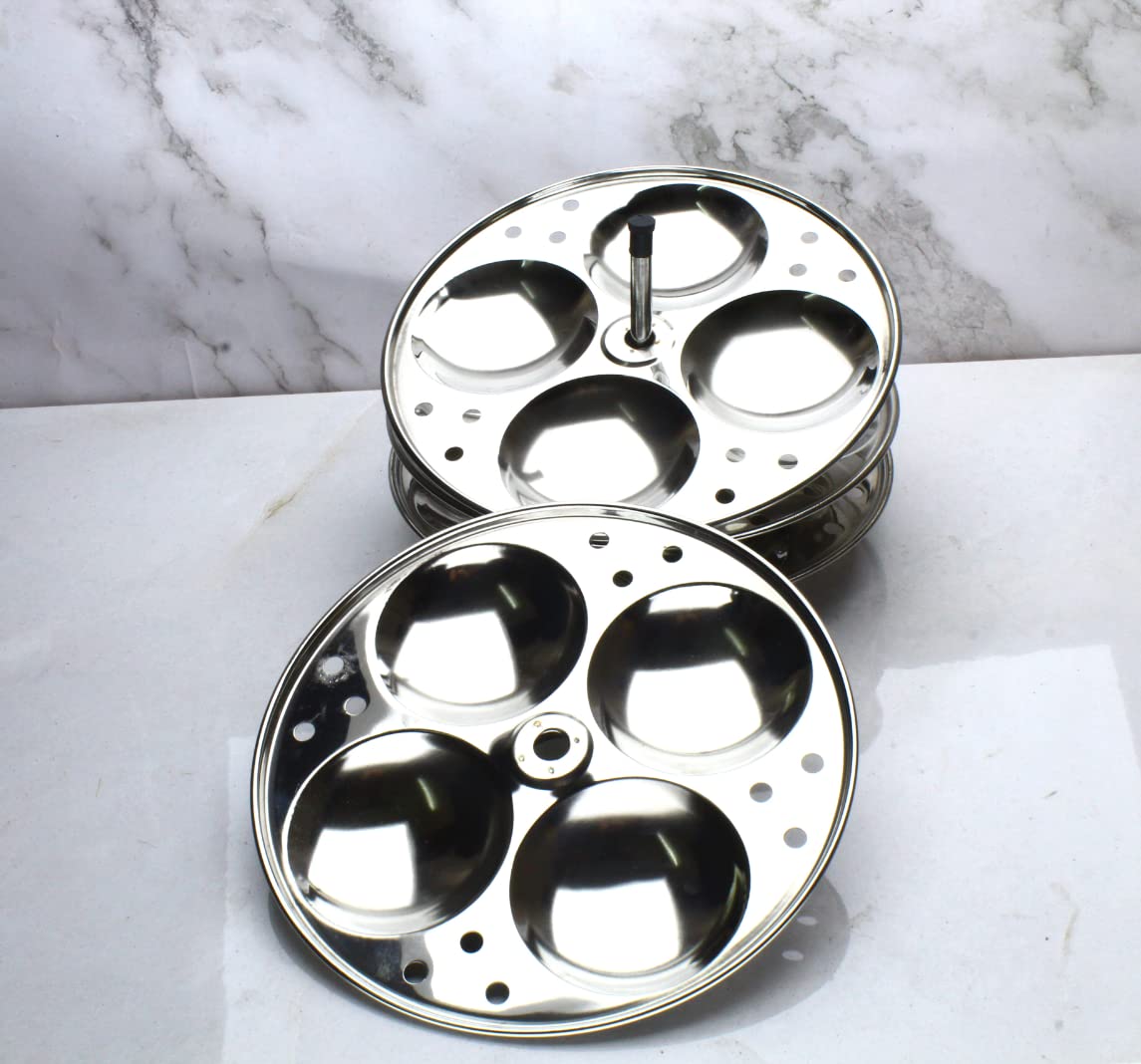 Stainless Steel Idli Plates with Stand 4 Plates | 16 idlies