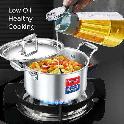 Prestige Tri-Ply Splendid Casserole | Induction Compatible | Thick Gauge Tri-Ply Body | Perma Cool Handles