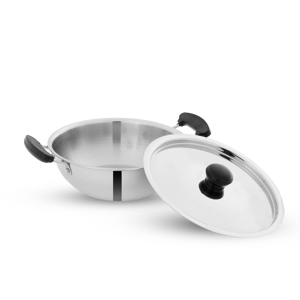 Pigeo Triply Stainless Steel Kadai With Lid