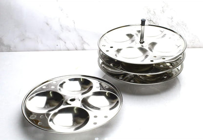 Stainless Steel Idli Plates with Stand 4 Plates | 16 idlies