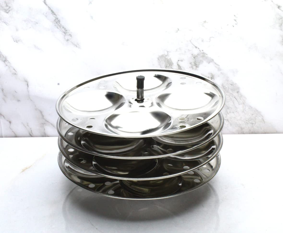 Stainless Steel Idli Plates with Stand 4 Plates | 16 idlies